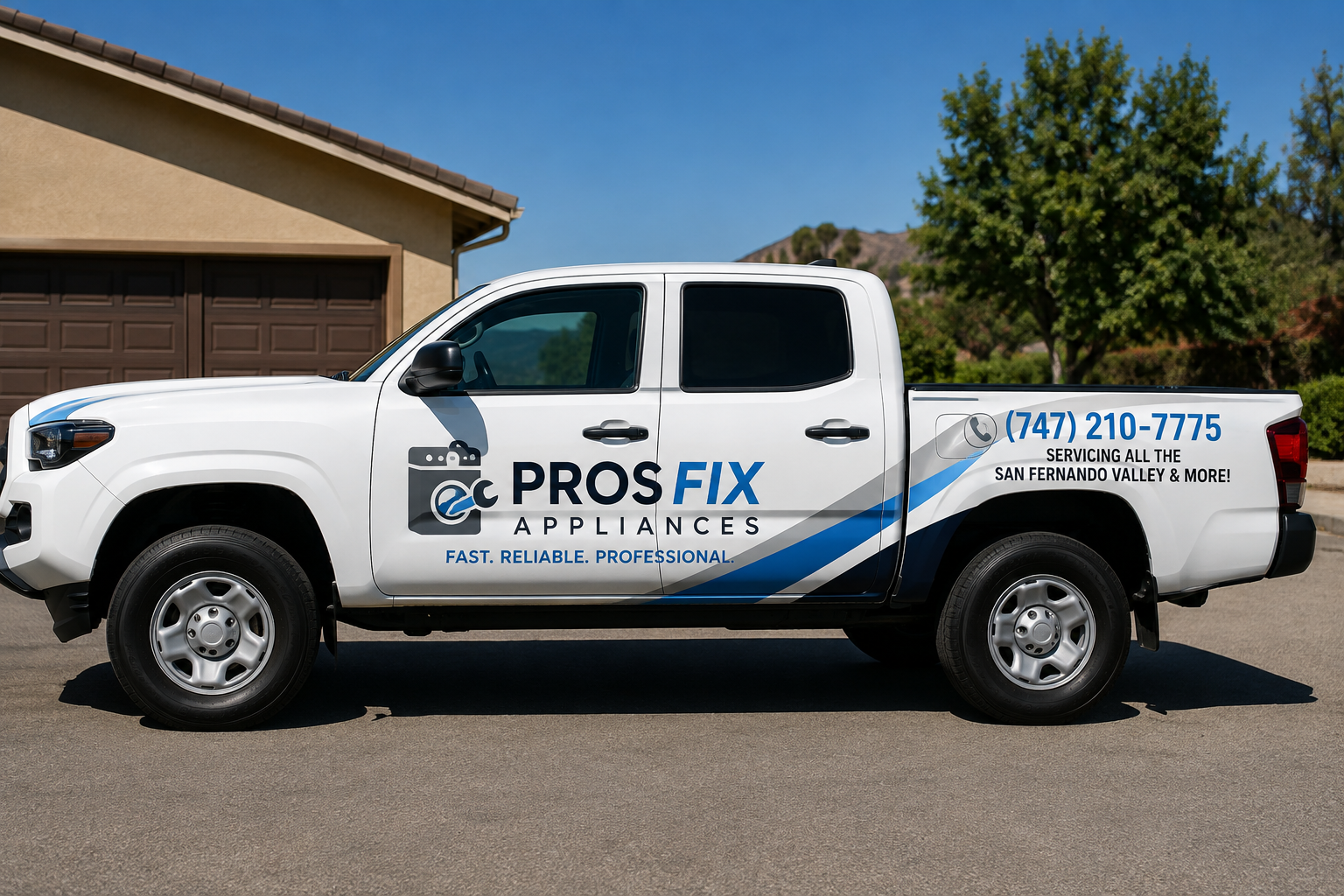 Pros Fix Appliances branded service truck in Glendale